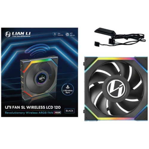 Кулер до корпусу Lian Li UNI Fan SL WIRELESS LCD 120-1, Black (G99.12SLLCD1W1B.00)