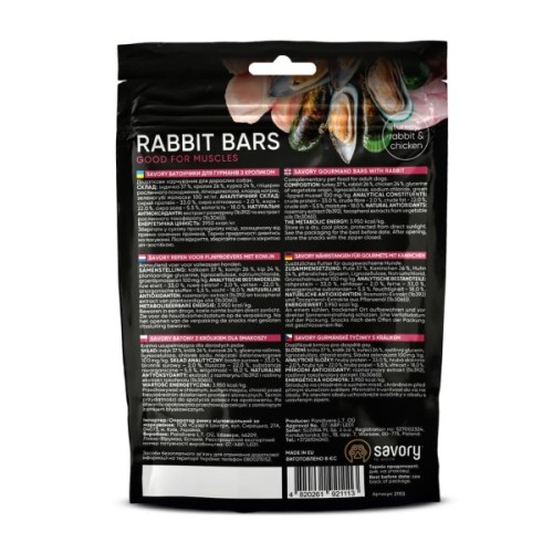Ласощі для собак Savory Bars With Rabbit 100 г (4820261921113)