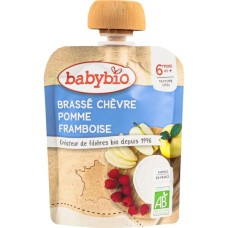 Дитяче пюре BabyBio Органічне з козячого молока з яблуком та малиною 85 г (54083)