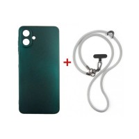 Чохол до мобільного телефона Dengos Case + Cross-body Strap Samsung Galaxy A07 Green+Grey (DG-KM-CCRB-17)