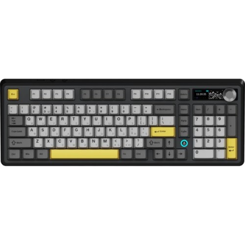 Клавіатура Ajazz AK980 V2 Gift Switch V2 Wireless/Bluetooth/USB UA Black/Grey/Yellow (AK980-V2-G-BGY)