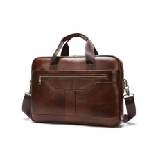 Сумка Vintage Чоловіча з зернистої шкіри Коричнева (14837)