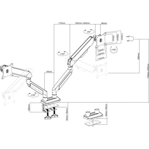 Кронштейн Anda Seat AD-W-A9-2S-BW