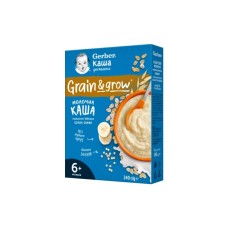 Дитяча каша Gerber Молочна швидкорозчинна пшенично-вівсяна з кіноа та бананами з 6 місяців 240 г (1100419)