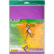 Кольоровий папір ZiBi А5, Металик самоклеючий, 7 листів/7 кольорів (ZB.1953)