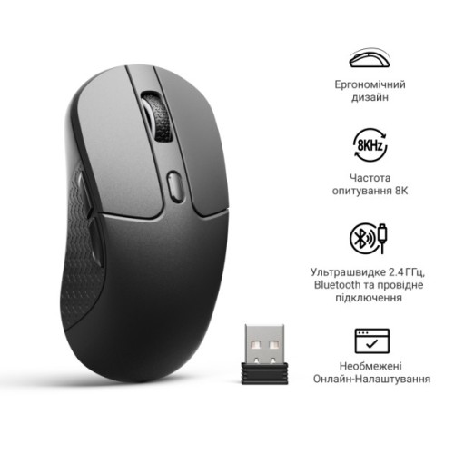 Мишка Keychron M3 Wireless/Bluetooth/USB Black (M3-A23)