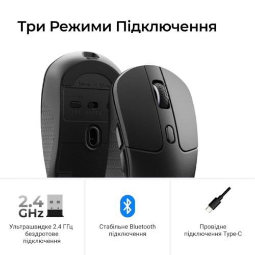 Мишка Keychron M3 Wireless/Bluetooth/USB Black (M3-A23)