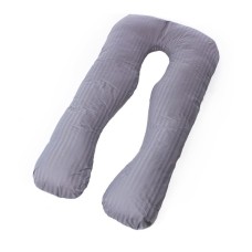 Подушка MirSon для вагітних і відпочинку Satin Stripe №8027 U-подібна Light Gray (2200006178651)