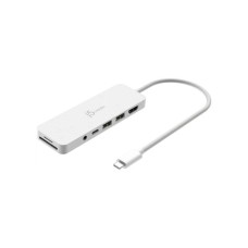 Концентратор J5create USB-C 6-in-1 2xUSB 3.2 + USB-C PD + HDMI 4K + SD/TF + 3.5mm white (JCD373EW-N)