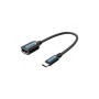 Перехідник OTG USB 2.0 AF to USB-C 0.15m black Vention (CCSBB)