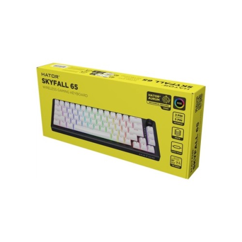Клавіатура Hator Skyfall 65 Aurum Sterling RGB Wireless/Bluetooth/USB UA Black/White (HTK3160UA)