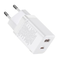 Зарядний пристрій Baseus 1xUSB-C 30W + 1xUSB white (CCSUPP-E02)