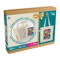 Набір для творчості Rosa Talent екосумка-розмальовка, Funny Flowers, 38х42 см (4823098543510)