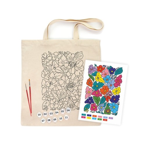 Набір для творчості Rosa Talent екосумка-розмальовка, Funny Flowers, 38х42 см (4823098543510)