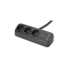 Мережевий фільтр живлення Digitus 3 розетки, 2xUSB-A, 1xUSB-C,1.5м, Black (DA-70625)