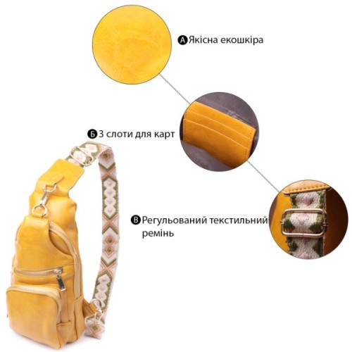 Сумка Vintage З екошкіри Жовта (22753)