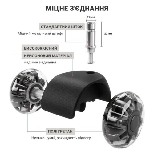 Ролик для крісла Аклас FI 11 D-50 декор, Прозорий (00166283)