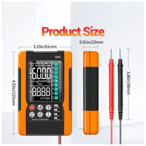 Цифровий мультиметр ANENG AN-Q60, V, A, R, C, T, F (AN-Q60)