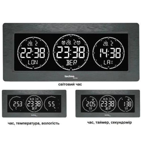 Настільний годинник Technoline WT458 Black (DAS302480)