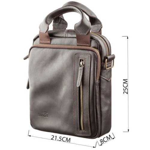 Сумка Shvigel У гладкій шкірі Коричнева (11183)