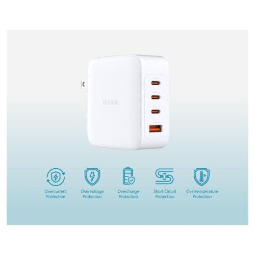 Зарядний пристрій D-Link 3xUSB-C + 1xUSB PD140W GaN white (DCF-141)