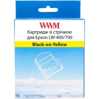 Стрічка для принтера етикеток WWM для Epson LW-400/700 9mm х 8m Black-on-Yellow (WWM-SC9Y)