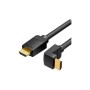 Кабель мультимедійний HDMI M to HDMI M 2.0m V2.0 4K60Hz 90° corner PVC black Vention (AARBH)