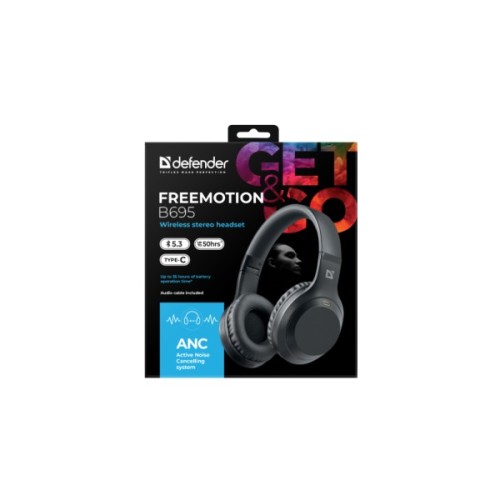 Навушники Defender FreeMotion B695 Bluetooth ANC Black (63695)
