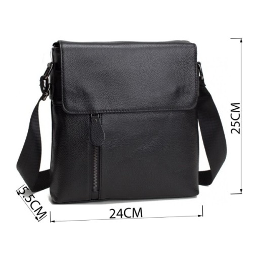 Сумка Vintage Месенджер шкіряна Чорна (14576)