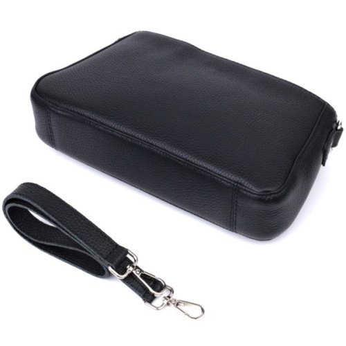 Сумка Shvigel З зернистої натуральної шкіри Чорна (22837)