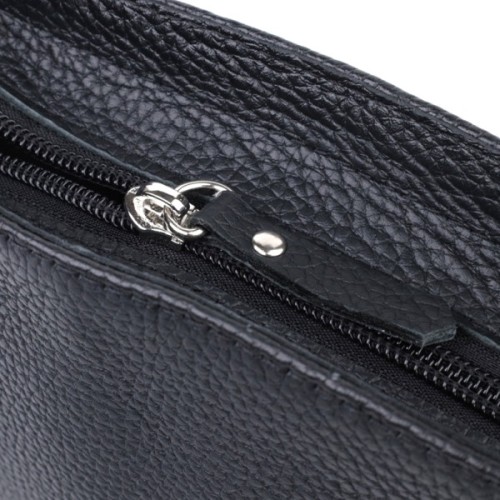 Сумка Shvigel З зернистої натуральної шкіри Чорна (22837)