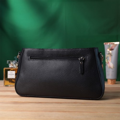 Сумка Shvigel З зернистої натуральної шкіри Чорна (22837)