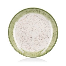 Тарілка Ardesto Siena, 19см, порцеляна, біло-зелений (AR2919SWG)
