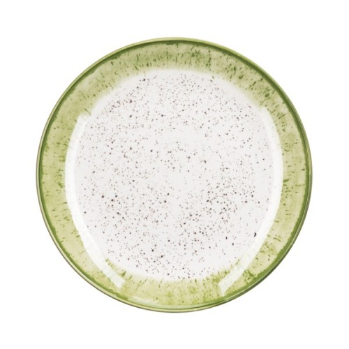 Тарілка Ardesto Siena, 19см, порцеляна, біло-зелений (AR2919SWG)