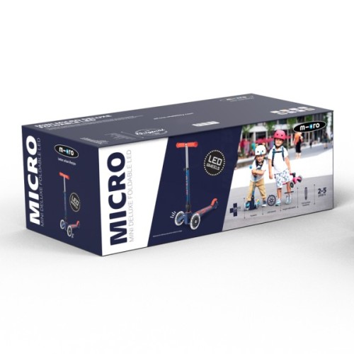 Самокат Micro Mini Deluxe Foldable LED" складний Синій" (MMD196)