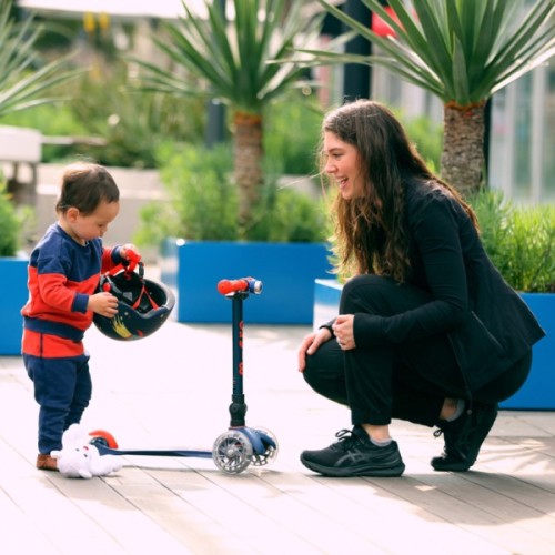 Самокат Micro Mini Deluxe Foldable LED" складний Синій" (MMD196)