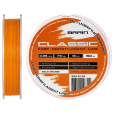 Волосінь Brain Classic Carp Line (solid orange) 150m 0.28mm 18lb 7.9kg (1858.80.86)