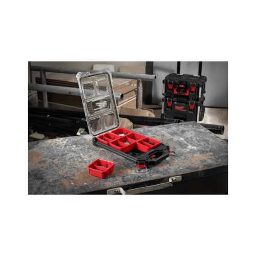 Ящик для інструментів Milwaukee органайзер компактний тонкий PACKOUT 250х380х65мм (4932471065)