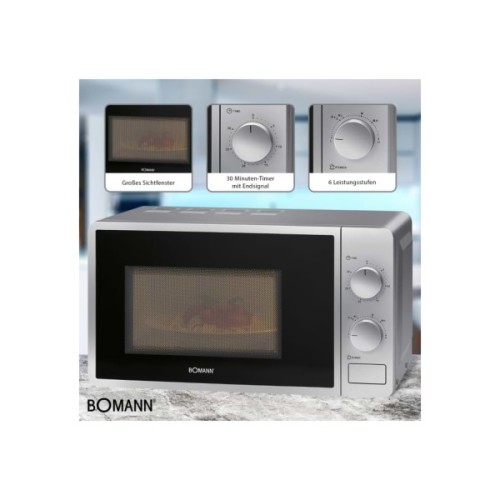 Мікрохвильова піч Bomann MW 6014 CB silver (MW6014CB silver)