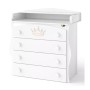 Комод-пеленатор Angelo Корона (білий) 90х51х90 (19006)