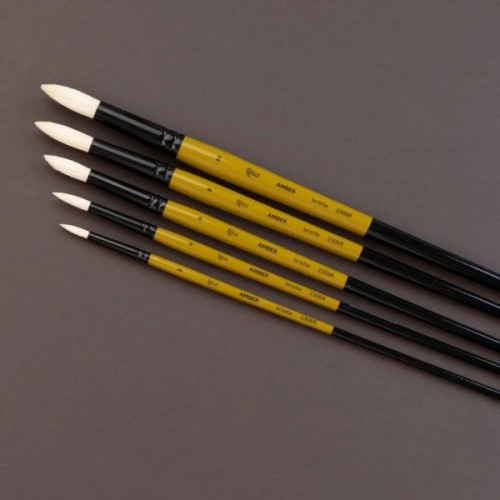 Пензлик для малювання Rosa Щетина кругла, AMBER 2306R, №10 (4823098533245)