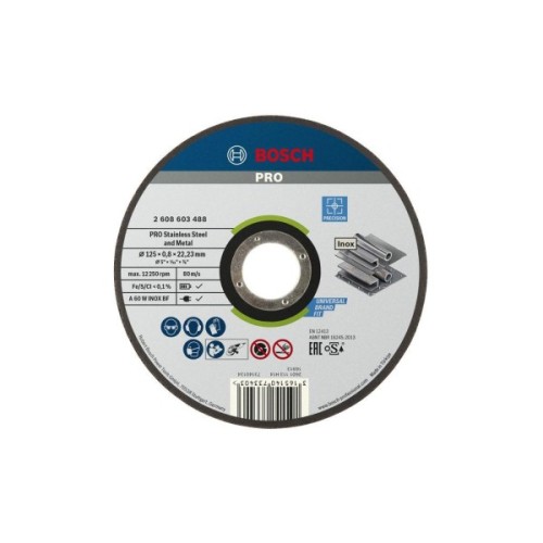 Круг зачистний Bosch Professional для нержавіючої сталі 125x6x22.23мм (2.608.602.488)
