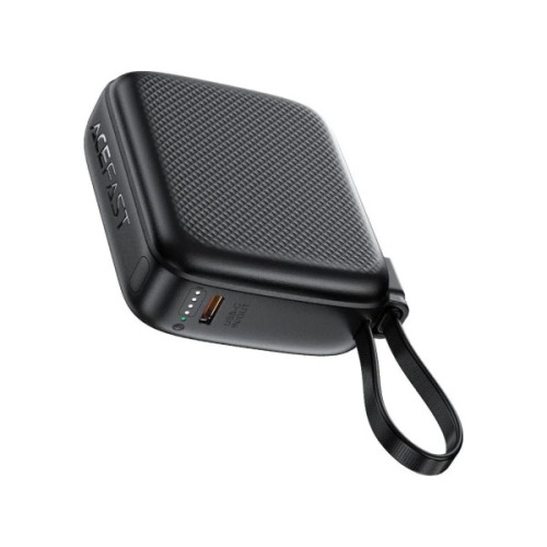Батарея універсальна Acefast 10000mAh, 20W, PD, QC/3.0, build Type-C cable, M15, Black (6974316283973)
