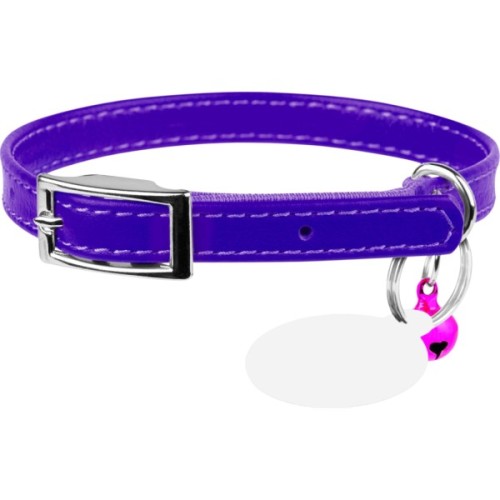 Нашийник для тварин WAUDOG Glamour з QR паспортом Д 17-20 см фіолетовий (32759)