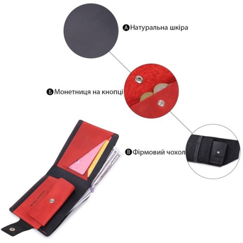 Портмоне Grande Pelle Шкіряне Чорне (11542)