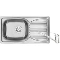Мийка кухонна Deante Doppio, сталева мийка ZEN_0113 + змішувач BYU_060M, сатін (ZENA0113)