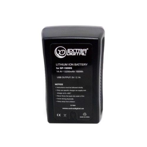 Акумулятор до фото/відео Extradigital Sony BP-190WS, Li-ion, 14.8V, 13200 mAh (BDS2695)