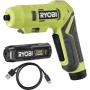 Викрутка акумуляторна Ryobi RSDP4-120G 4В, USB, Lithium, 1х2Ah, 5Нм, 200об/хв, поворотна ручка (5133005958)