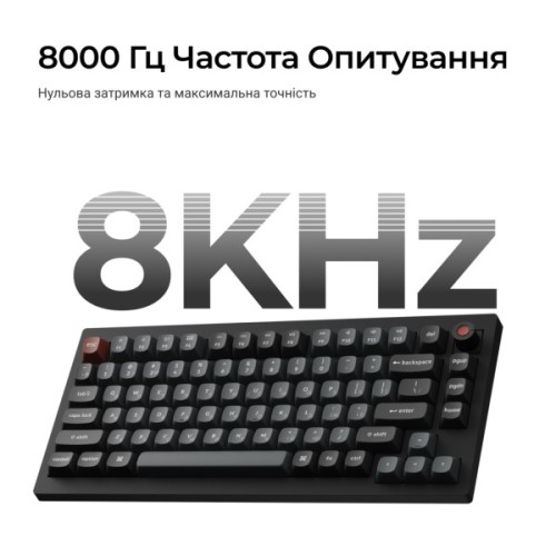 Клавіатура Keychron V1 8K Keychron Super Red Switch RGB USB UA Black (V1W-D1-UA)