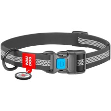 Нашийник для тварин WAUDOG Waterproof пластикова пряжка S Ш 15 мм Д 25-35 см сірий (261611)